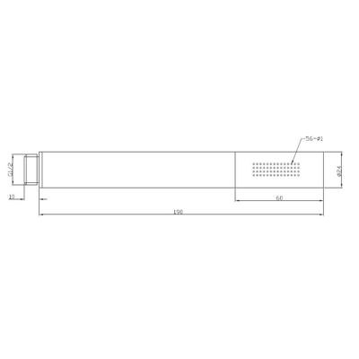 Wiesbaden mat- zwart messing handdouche vierkant 1/2''