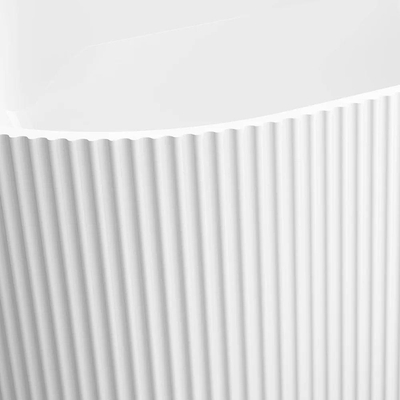 ZEZA Blend half vrijstaand hoekbad - ribbel - rechts - 170x80x58cm - met afvoer - acryl - mat wit