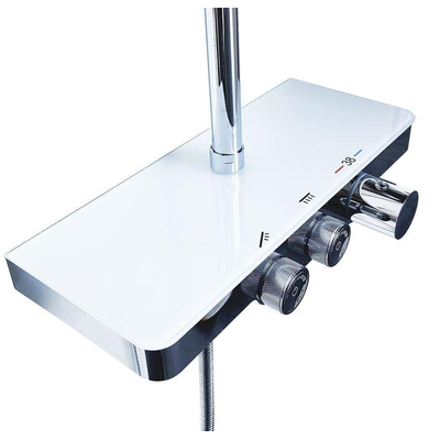 Wiesbaden Nuovo thermostatische regendoucheset opbouw met planchet chroom