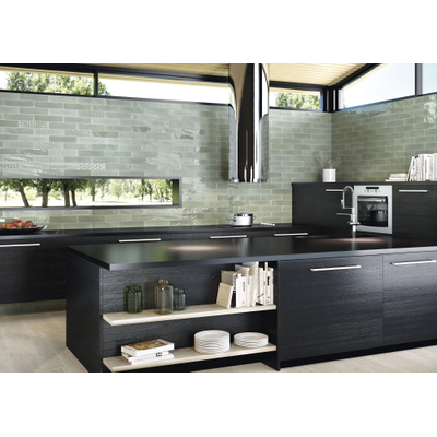 SAMPLE Cifre Cerámica Opal Turquoise glans Wandtegel Vintage look Glans Groen