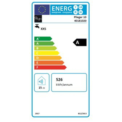 Plieger keukenboiler met koperen ketel 10 liter 2000W 12mm aansluiting