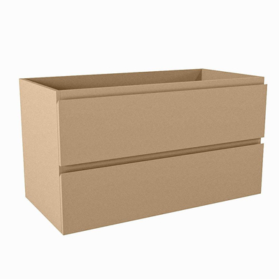 Mondiaz HAY wastafelonderkast - 90x45x50cm - 2 lades - uitsparing midden - softclose - Oro
