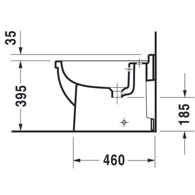 Duravit Starck 3 staand bidet met bevestiging 36x56cm met wondergliss wit