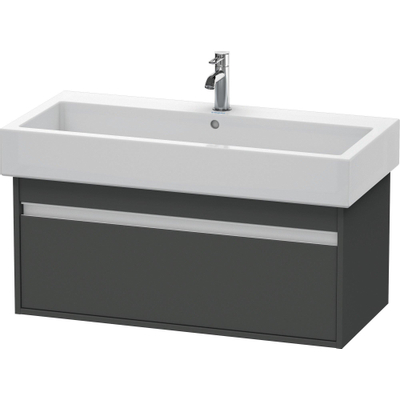 Duravit Ketho Wastafelonderkast 95x44x41cm 1 lade Standaard greep met softclose spaanplaat Grafiet Mat