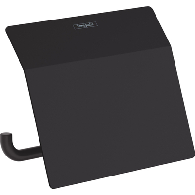 Hansgrohe Addstoris closetrolhouder met klep mat zwart