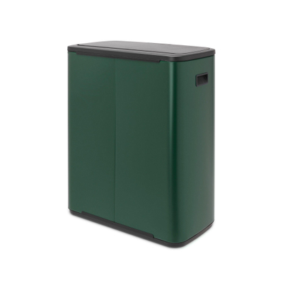 Brabantia Bo Touch Bin Afvalemmer - 2x30 liter - 2 kunststof binnenemmers - pine green