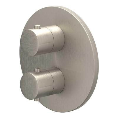 IVY Bond Regendoucheset - inbouw - 2-weg stop-omstel - 30cm plafondbuis - 25cm medium hoofddouche rond - glijstang met uitlaat - 150cm doucheslang - 3-standen handdouche - Geborsteld nickel PVD