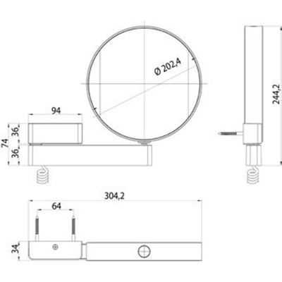 Emco Prime LED-scheerspiegel 3x en 7x vergrotend spiraalsnoer chroom