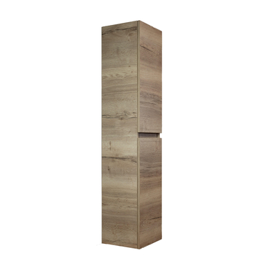 HR badmeubelen Hoge Kast - 35x35x170cm - 2 deuren - linksdraaiend - greeploos - natuur eiken