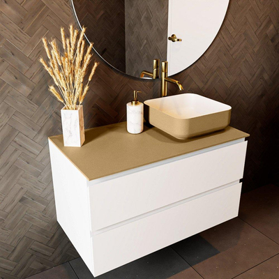 Mondiaz TOP 51 Topblad - 90x51x0.9cm - geschikt voor afdekplaat - Solid surface - Oro