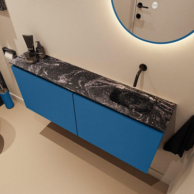 MONDIAZ TURE-DLUX 120cm toiletmeubel Jeans. EDEN wastafel Lava positie rechts. Zonder kraangat.