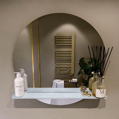 Mondiaz SPOT Badkamerspiegel - rond 70cm - spiegelplanchet - kleur Clay