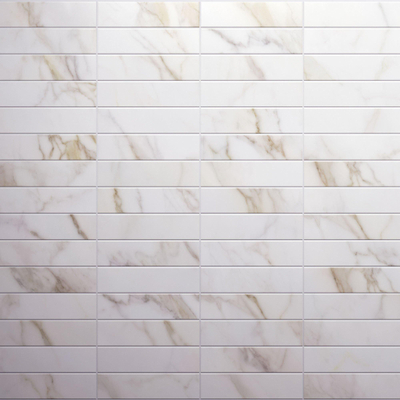 Cifre Ceramica Diamond Gold wandtegel - 7.5x30cm - Marmerlook - Gold mat (wit)