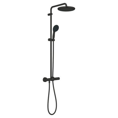 Grohe Vitalio Startdouchesysteem m. douchekraan thermostatisch m. aquadimmerm. hoofddouche Ø25cm en handdouche Ø11cm m. 2 st.mat zwart