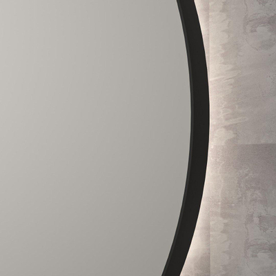 INK SP17 Spiegel - 100x4x100cm - LED onder en boven colour changing - dimbaar - in stalen kader - aluminium zwart mat