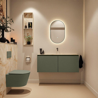 MONDIAZ TURE-DLUX 120cm toiletmeubel Army. EDEN wastafel Frappe positie midden. Zonder kraangat.