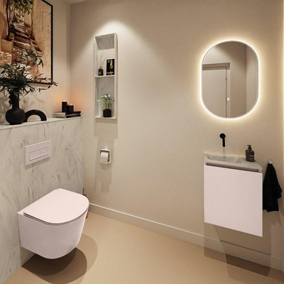 MONDIAZ TURE-DLUX 40cm toiletmeubel Rosee. EDEN wastafel Opalo positie links. Zonder kraangat.