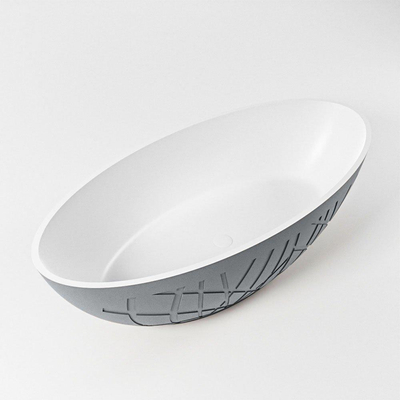 MONDIAZ HOLM Vrijstaand bad - 180x85cm - kleur Plata / Talc