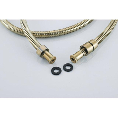 Fortifura Calvi douchekraan met glijstangset met ronde handdouche, metalen doucheslang Geborsteld Messing PVD (Goud)