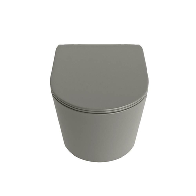 MONDIAZ LAVIE wandclosetpack - 36x53cm - diepspoel - rimless - Smoke (grijs) - softclose - quick-release - toiletzitting - Smoke (grijs)