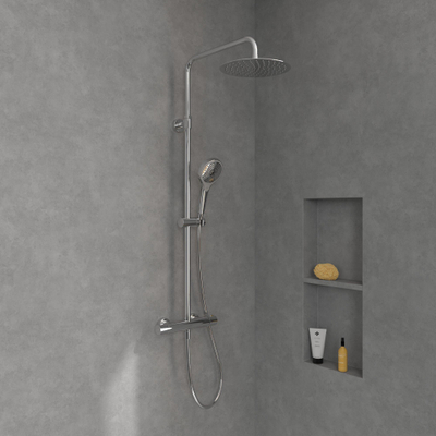 Villeroy & Boch Verve Showers Douchesysteem met drie functies voor wandmontage - chroom