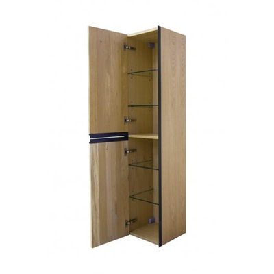 Wiesbaden Lotus kolomkast met 2 deuren 35 cm naturel eik/mat zwart