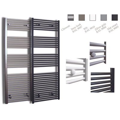 Sanicare recht designradiator 172x45cm zilver grijs