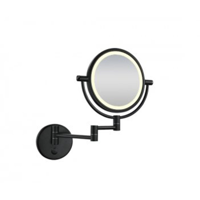 Wiesbaden Wandscheerspiegel LED mat zwart