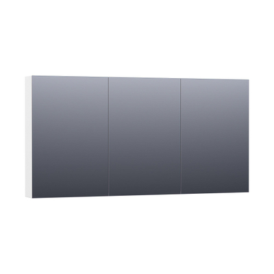 BRAUER Impress Deluxe spiegelkast - 140x70x15cm - interne en externe verlichting - 3 dubbelzijdige spiegeldeuren - mat wit