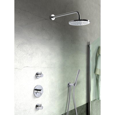 Hotbath Get together IBS2R Regendoucheset inbouw - 35cm wandarm - 20cm ronde hoofddouche - staafhanddouche - chroom