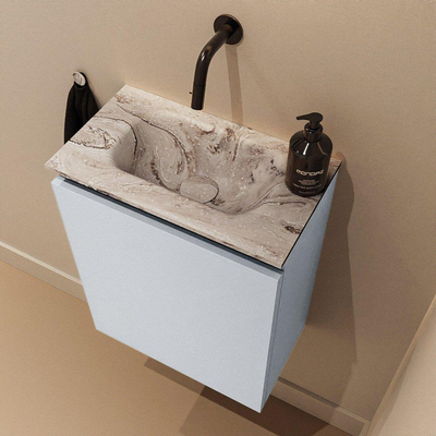 MONDIAZ TURE-DLUX 40cm toiletmeubel Clay. EDEN wastafel Glace positie midden. Zonder kraangat.
