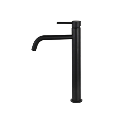 Fortifura Calvi Slim Wastafelkraan - 32cm - verhoogd - opbouw - mat zwart