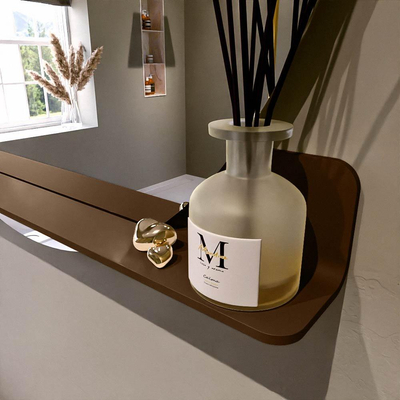 Mondiaz SPOT Badkamerspiegel - rond 110cm - spiegelplanchet - kleur Rust