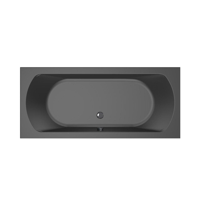 Xenz Lagoon ligbad - 180x80cm - met overloop - zonder afvoer - Acryl Ebony mat