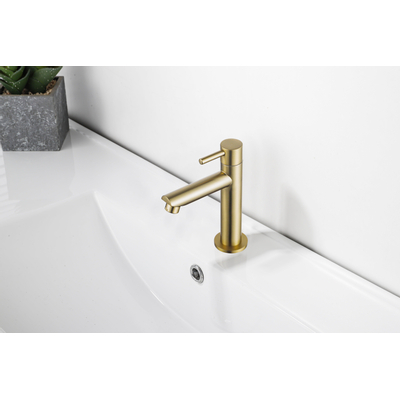 Fortifura Calvi Fonteinkraan - 15.4cm - opbouw - 1gats - Geborsteld Messing PVD (Goud)