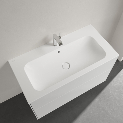 Villeroy & Boch Finion meubelwastafel 1 kraangat 100x50cm Ceramic+ met verdekte overloop stone white