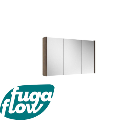 FugaFlow Eccelente Arredo spiegel badkamer spiegelkast - 100x63x16cm - inclusief zijpanelen - noten (hout) -
