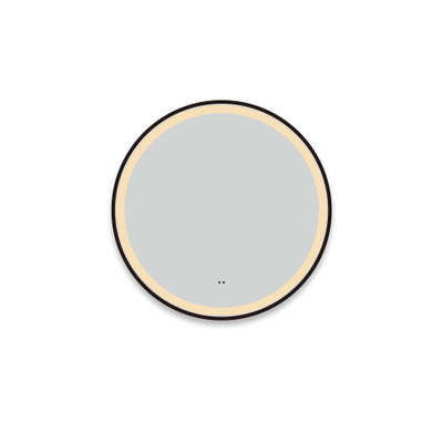 FugaFlow Eccelente Arredo Badkamerspiegel - rond - diameter 80cm - geintegreerde LED verlichting - spiegelverwarming - infraroodbediening - mat zwart