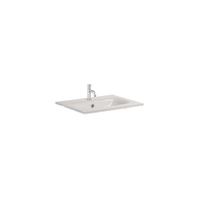 Crosswater Glide II Wastafel inbouw - kraangat - 50x45x1cm - glas - wit