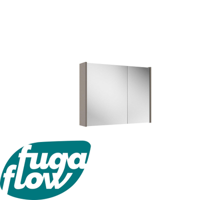 FugaFlow Eccelente Arredo spiegel badkamer spiegelkast - 80x63x16cm - inclusief zijpanelen - taupe