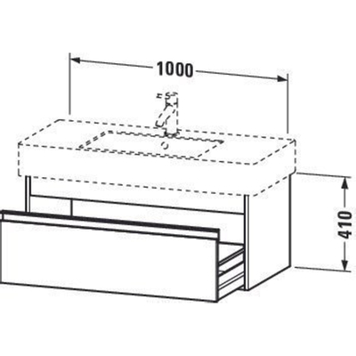 Duravit Ketho Wastafelonderkast 100x45.5x41cm 1 lade Standaard greep met softclose spaanplaat Basalt Mat