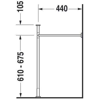 Duravit Vero metalen console v/wastafel hoogte verstelbr.+5cm chroom