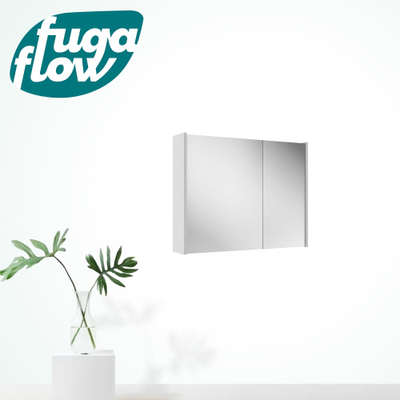 FugaFlow Eccelente Arredo spiegel badkamer spiegelkast - 80x63x16cm - inclusief zijpanelen - greige (grijs)
