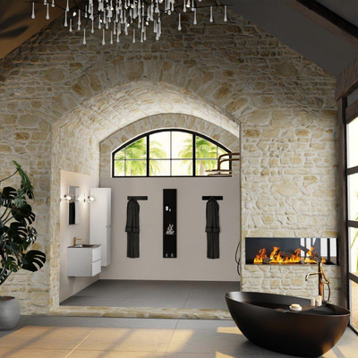 Mondiaz Aivy badmeubelset - 60x45x50cm - 1 kraangat - 1 wasbak urban Solid surface - Midden - 2 lades - Met spiegel - MDF Talc