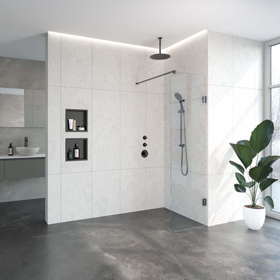 Saniclass Create Complete Profielloze Inloopdouche 60 Gunmetal geborsteld