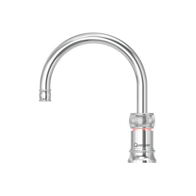 Quooker NL Classic Nordic round kokendwaterkraan opbouw uitloop draaibaar met Combi reservoir & Cube reservoir Chroom