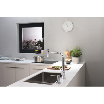 Hansgrohe M51 M5117-H300 1-gats keukenkraan m. uittrekbare handdouche m. 110°/150° draaibare uitloop chroom