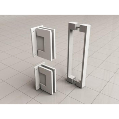 Wiesbaden Less scharnierset en greep voor profielloze nisdeur mat wit