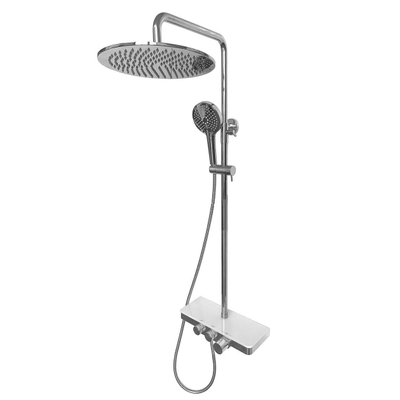 Wiesbaden Nuovo thermostatische regendoucheset opbouw met planchet chroom