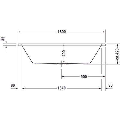 Duravit D-code bad rechthoek 180x80cm duo wit